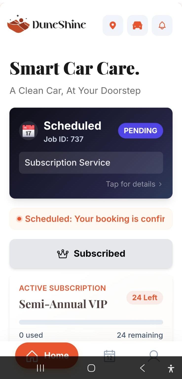 Dune Shine Mobile App